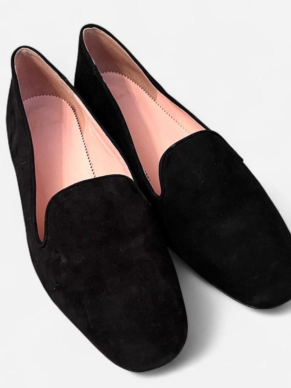 JCrew Smoking Shoes Black Suede Women's Slip-On Loafers Flats